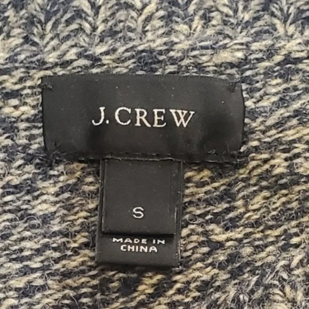 J.Crew Men's Fair Isle Crewneck Sweater Size Sm Blue Gray Orange 100% Lambswool